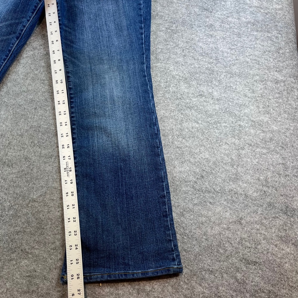 Old Navy Women Curvy Profile Blue Bootcut Jeans 8 Regular Mid Rise Stretch Denim - Picture 7 of 8